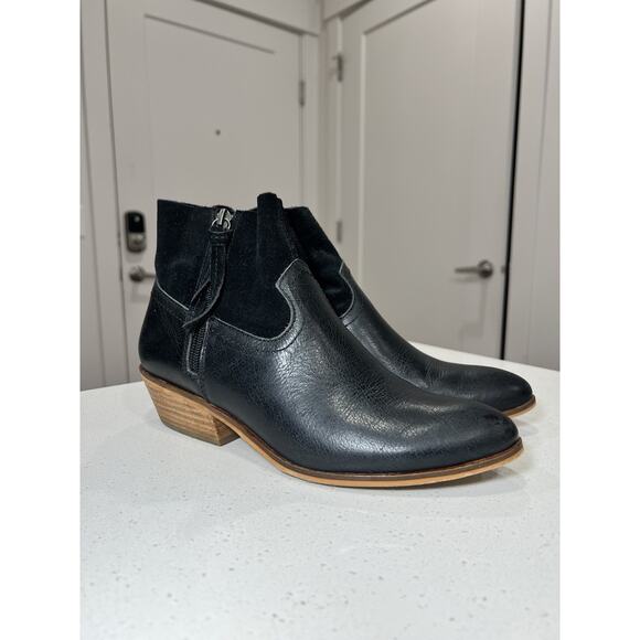 Frye And‎ Co Black Leather & Suede Ankle Boot Rubie - Picture 1 of 7
